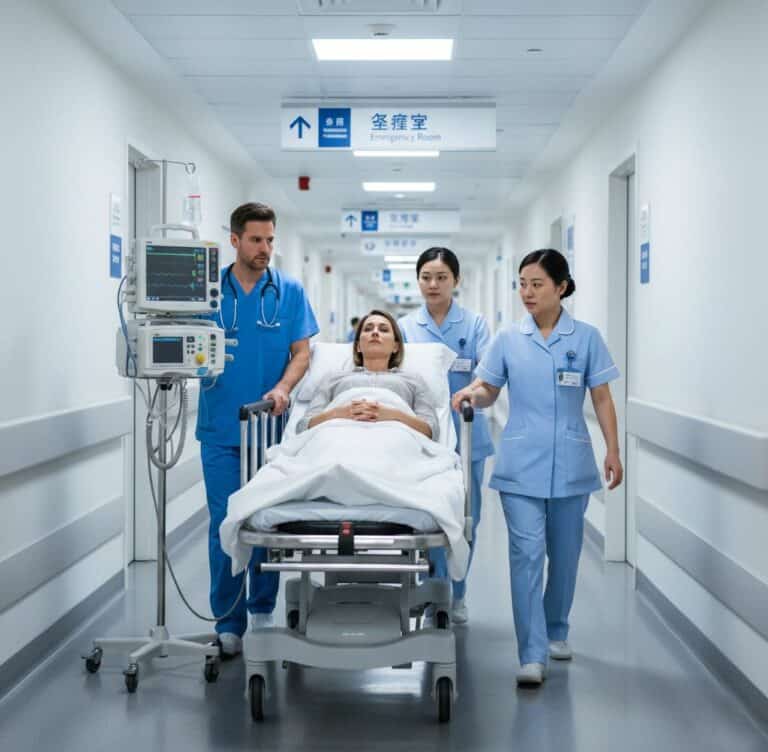 Expats in Hong Kong receiving hospital and surgical care with insurance coverage.